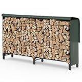 VOUNOT Kaminholzregal Aussen Metall, Brennholzregal Außen,...