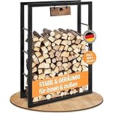 BLACK OAK Kaminholzregal JACK 150x100x25cm schwarz - für innen &...