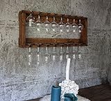Dekorie Weinglasregal aus massivem Holz - Farbe: Braun - Maße...