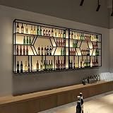 Generisch Industrielles, wandmontiertes Weinregal mit LED-Beleuchtung....