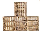 4er Set - Obstkisten Möbel mit 3 Fächern flambiert 50x40,5x16cm