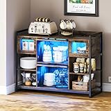 Lvifur LED Küchenschrank Buffetschrank Sideboard mit Steckdose,...
