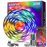 KSIPZE Led Strip 30m RGB LED Streifen mit Fernbedienung Bluetooth...