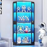 BROTTAR Eckvitrine mit Glastüren, Tall 165cm Eck Bücherregal mit 3...