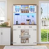 Oxtao Barschrank mit LED-Beleuchtung und Steckdosen, großer...