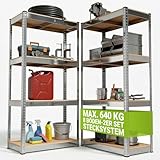 Juskys 2er-Set Lagerregal Easy 2X 160x80x40cm (HxBxT) | 640kg Traglast...