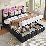 KIMENICH Bett mit LED Beleuchtung, Hydraulisches Bett 160 x 200 cm,...