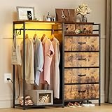 Coleshome Kommode mit Schubladen mit Kleiderstange, mit...