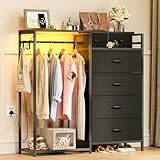 Coleshome Kommode mit Schubladen mit Kleiderstange, mit...