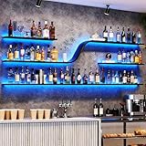 Dernoing Wand Weinregal mit LED Beleuchtung, Moderne geschwungene...