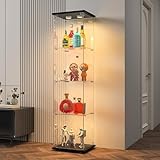 BPKADHY Glasvitrine Standvitrine,4 Lagen Glas Holz Vitrine...