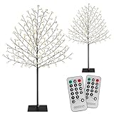 Monzana® Kirschblütenbaum 2er Set 180 cm 200 LED Warmweiß Außen...