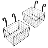 Metall Hängekörbchen 18 x 14 cm schwarz - 2er Set - Gitter...
