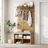 ModernLuxe Garderoben-Set in Holzoptik Eingangsschrank Wandgarderobe...