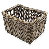 Rattan Aufbewahrungkorb rechteckig shabby grau - 34 x 24 cm -...