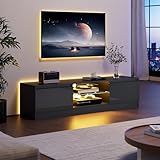 TV Schrank mit 16 Farben LED Beleuchtung und 2 Türen, 160 cm Lang, TV...