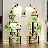 BACEKOLL Pflanzenständer mit Wachstumslicht - 7 Ebenen Blumenständer...