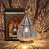 Aranp Orientalische Lampe Gold 36cm für Kerzen, Lampen E27 Fassung...