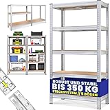 Monzana® Schwerlastregal 170x75x30cm 350kg 5 MDF-Platten Regal...
