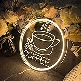 COFFEE Neon Sign, 30 * 30cm LED Schild 3D Graviertes Neonlichter...