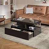 TIMORWTF Rechteckiger Couchtisch, modern, mit 2 Schubladen zur...