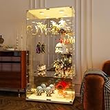 Glasvitrine Standvitrine,4 Lagen Glas Vitrine Vitrinenschrank Led...