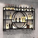 Modernes Weinregal Wand aus Metall, Bar Regal mit Glasregal,...