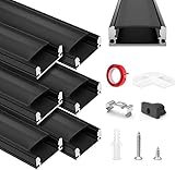 HOMMAND 6 x 1m/3,3ft LED Profil U-Form, LED Leiste Profil und...