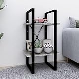 HETFTJN Bücherregal Grau Sonoma 40x30x70 cm aus Holzwerkstoff und...