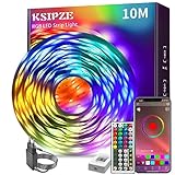 KSIPZE Led Strip 10m， RGB LED Streifen mit Fernbedienung Bluetooth...