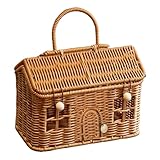Bkljkf Rattan Aufbewahrungskorb,Vintage Hausform...