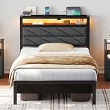 Seventable Bett 90x200 mit LED, Ladestation (2 USB-Anschlüsse & 1...