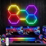 XAEIOW RGB LED Sechseck Deckenleuchte – 5 Stück, dimmbar,...