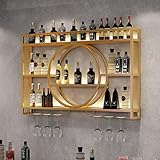 Modernes Wand-Weinregal Mit LED-Beleuchtung, Metall- Und Glas-Design...