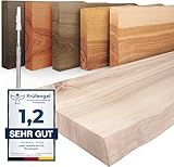 Lamo Manufaktur Wandregal Holz Baumkante | Regal Farbe: Roh |...