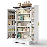 ZODICK Küchenschrank mit LED-Sensor und Gewürzregal, Geräumiger...