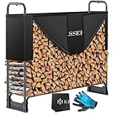 KESSER® Kaminholzregal Metall 130x36x117cm Brennholzregal außen...