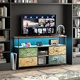 CDQL TV Schrank mit LED-Beleuchtung, 108 x 30 x 77 cm,...