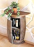 DanDiBo Wandtisch halbrund Tisch Weinregal Weinfass 0373-R Braun...