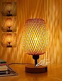 Tischlampe Rattan aus Bambus und Holz, Dekorative Nature Tischleuchte...