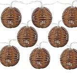 Realideas Dekorative Rattan-Lichterkette, 10 LEDs, batteriebetrieben,...