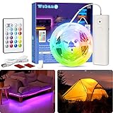 WOBANE Wiederaufladbare RGB-LED-Streifen mit Fernbedienung, 2000 mAh...