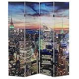 Mendler LED-Paravent Trennwand Raumteiler New York, Timer,...