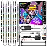 Unterbauleuchte Küche LED, 8X50CM RGB Unter Kabinett Licht Kit Mit...