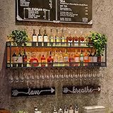 Weinregal mit 2 Ebenen aus Metall, Vintage, Halterung für...