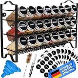 Deco haus® Gewürzregal Stehend & Wand [MIT GEWÜRZDOSEN & ETIKETTEN]...