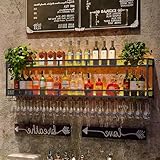 NEHCFO Moderne Metall Wand Montiert Wein Display Rack, Weinregal...
