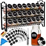 Deco haus® Gewürzregal Stehend & Wand [MIT GEWÜRZDOSEN & ETIKETTEN]...