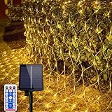 FIVMEN Solar Lichterkette Aussen 3x2 m 250 LED Solarlichterkette...